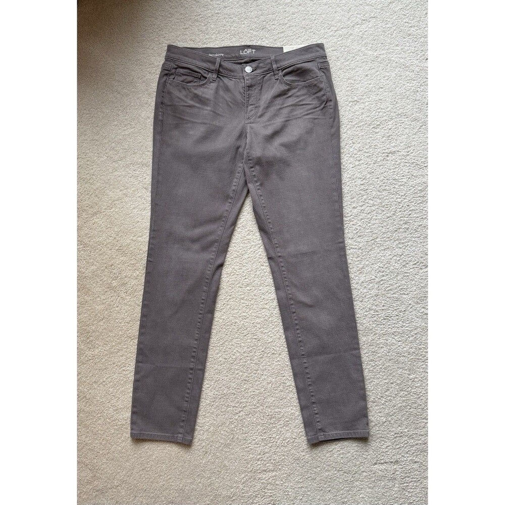 Ann Taylor Loft Jeans Womens 30/10 Taupe Gray Denim Modern Skinny Ankle New Tag